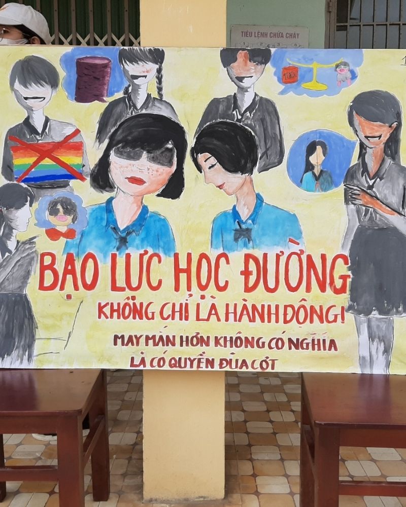 tranh vẽ phòng chống bạo lưc học đường